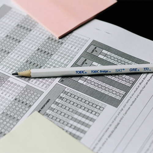 Student preparing to take a standardized test.